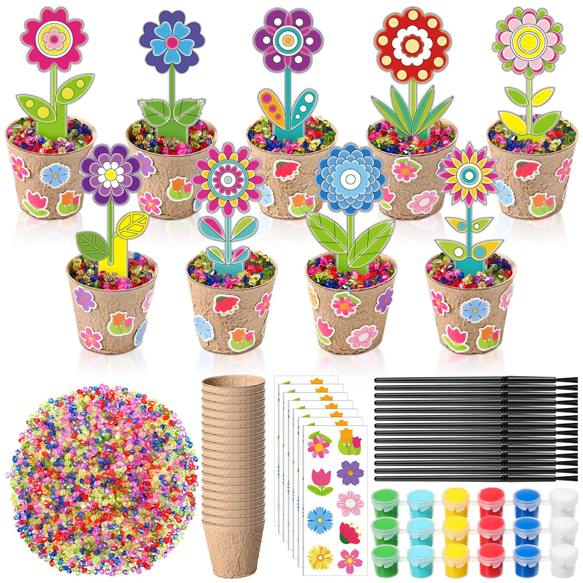 Pasimy spring flower suncatchers kit—great for classroom crafts and family art projects.