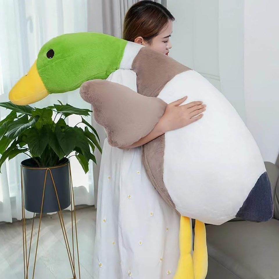 Pasrdqoyp Mallard Duck Plush with giant body for cozy cuddling