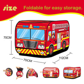 PASUXI fire truck pop-up tent packaged for travel and daycare