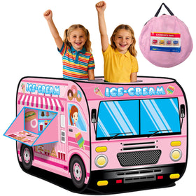PASUXI ice cream truck play tent exterior inviting imaginative play for kids.
