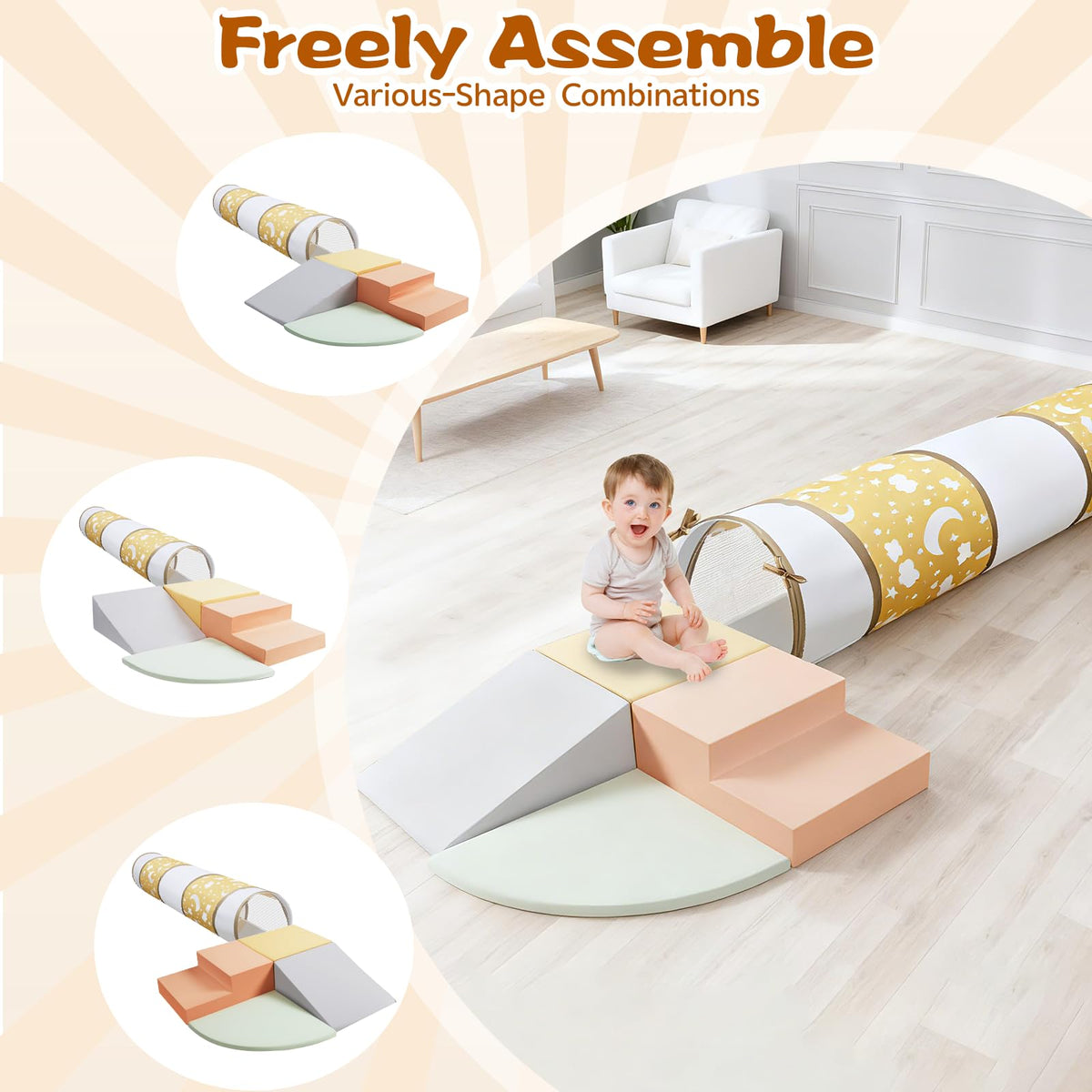 PATAZOK high-density foam core provides durable, cushioned landing during play.