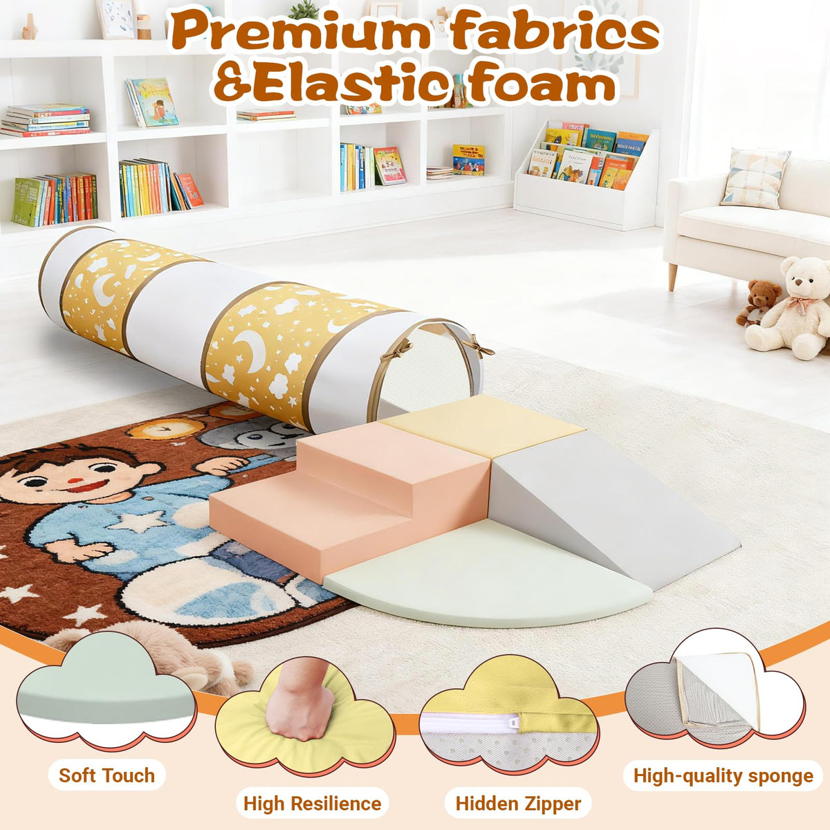 PATAZOK removable machine-washable covers simplify cleanup after playtime.