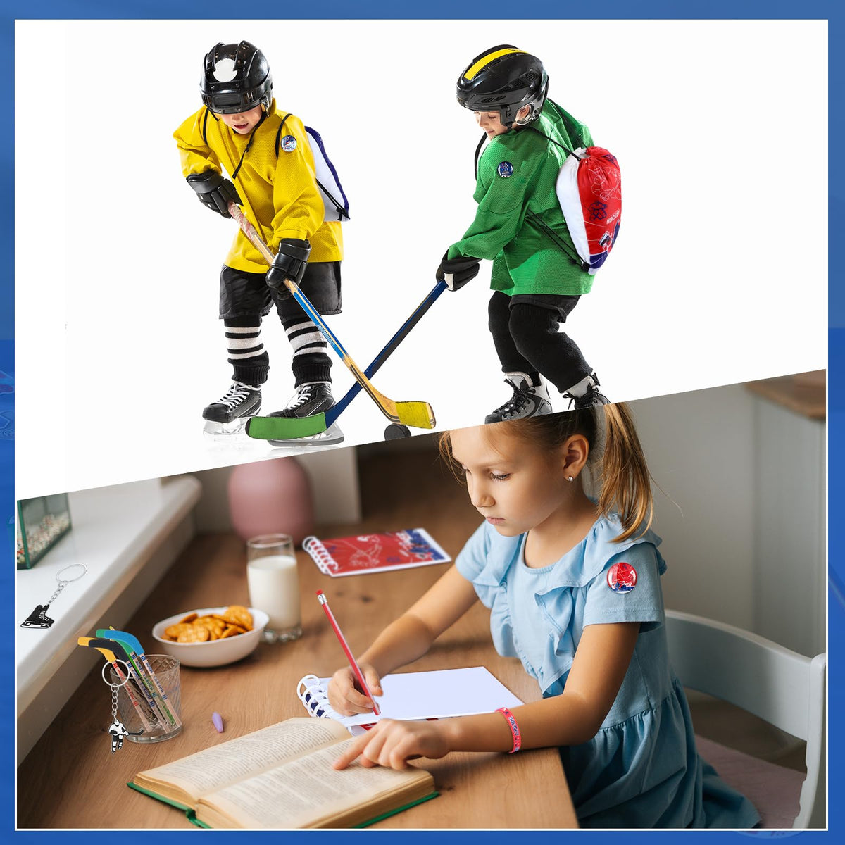 Paterr hockey keychains practical mementos for wrist or backpack keepsakes.