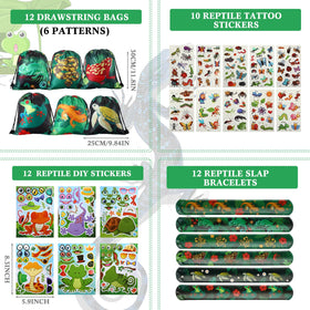 Paterr reptile badges serve as fun name tags and keepsakes.
