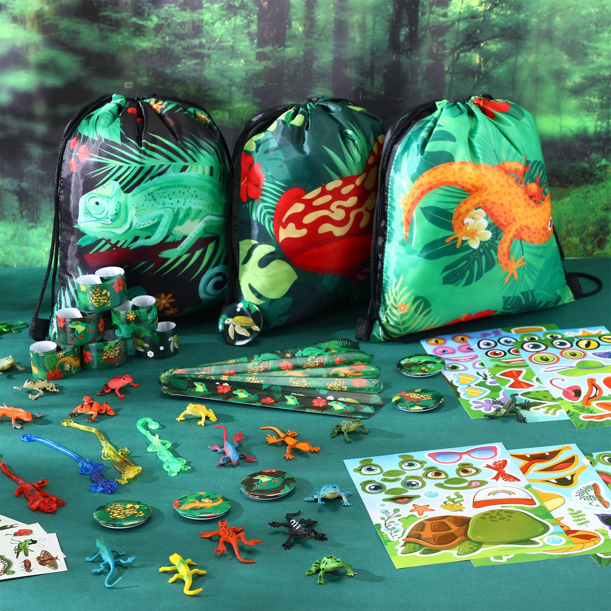 Paterr reptile lizard toys bring interactive fun to the celebration.