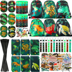 Paterr reptile party decorations show vibrant jungle tones for a lively celebration