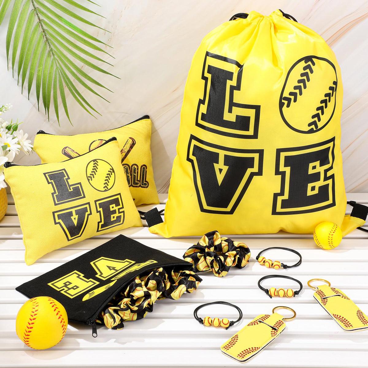 Paterr softball makeup bags showcase six playful designs, ideal for organizing cosmetics on game days.