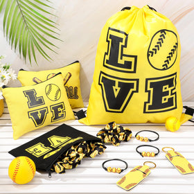 Paterr softball makeup bags showcase six playful designs, ideal for organizing cosmetics on game days.