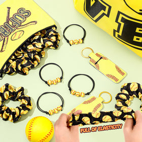 Paterr softball scrunchies add soft color and elasticity for comfortable wear during practice and events.