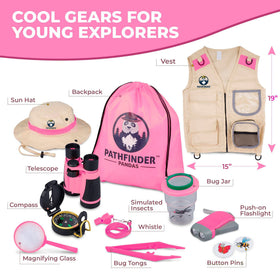 Explorer tools shown with Pathfinder Pandas kit for nature observations
