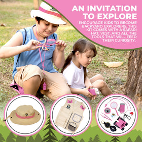 Pathfinder Pandas Safari hat and vest worn by a child during outdoor play