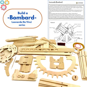 PATHFINDERS Leonardo da Vinci Bombard model-display emphasizes historical craftsmanship and STEM curiosity.