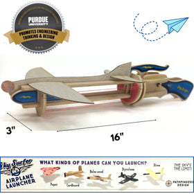 PATHFINDERS Paper Airplane Launcher materials highlight safe, non-toxic components.