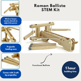 Pathfinders Roman Ballista assembly parts ready for interactive learning.