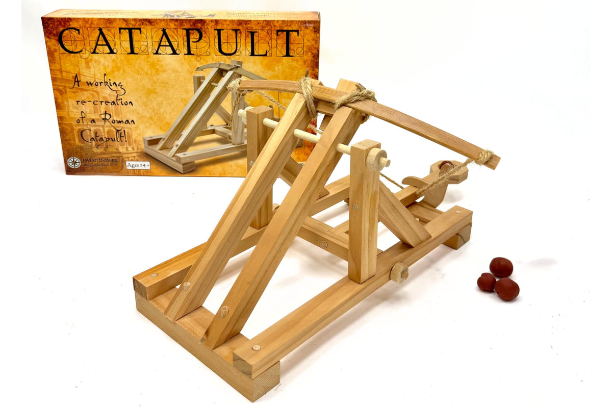 Pathfinders Roman Catapult kit parts ready for hands-on build and creative engineering exploration