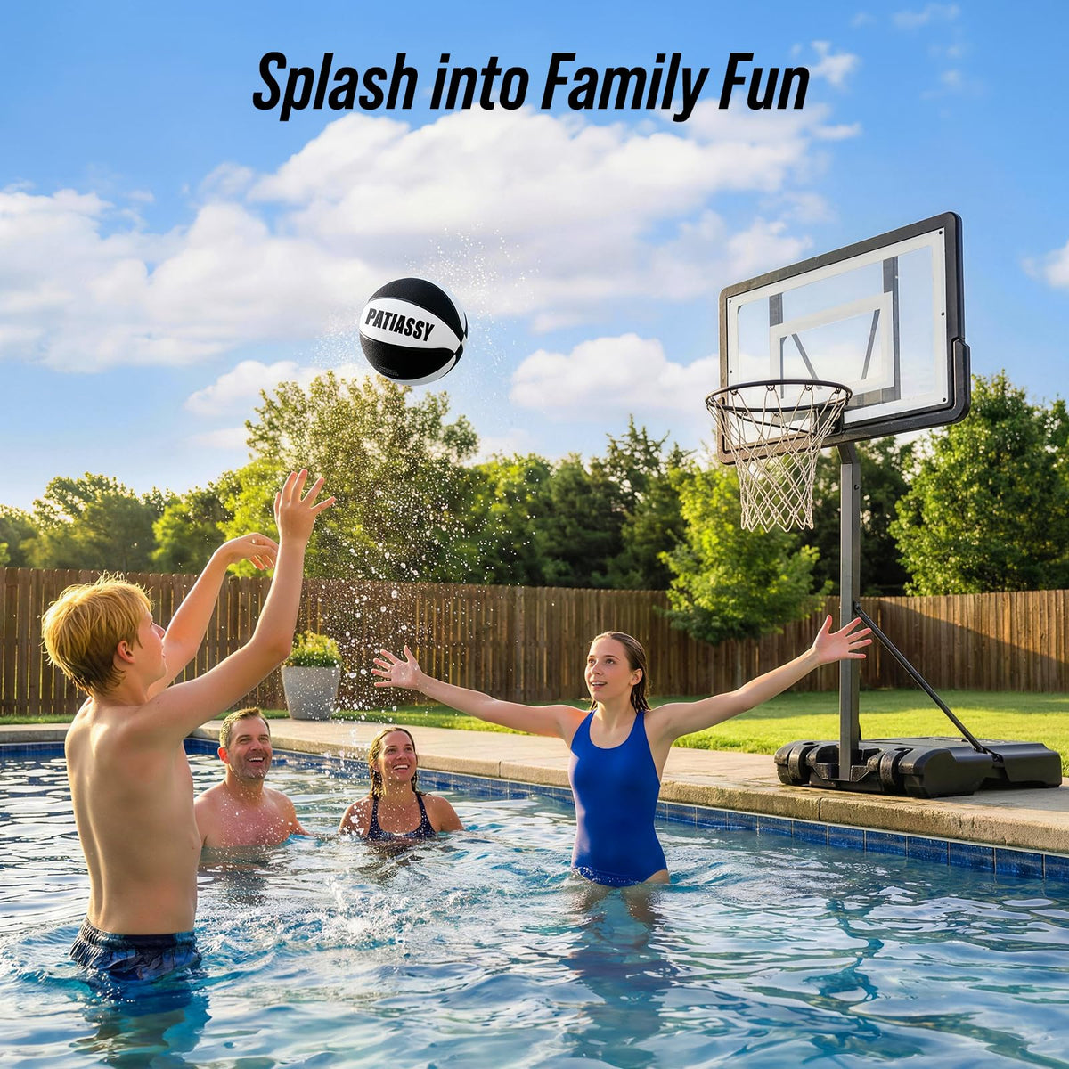 Patiassy glow backboard illuminating night games at pool