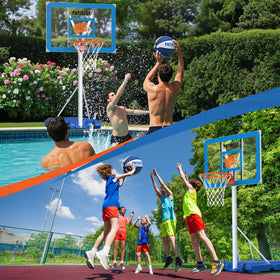 Patiassy base with built-in wheels enables smooth poolside repositioning