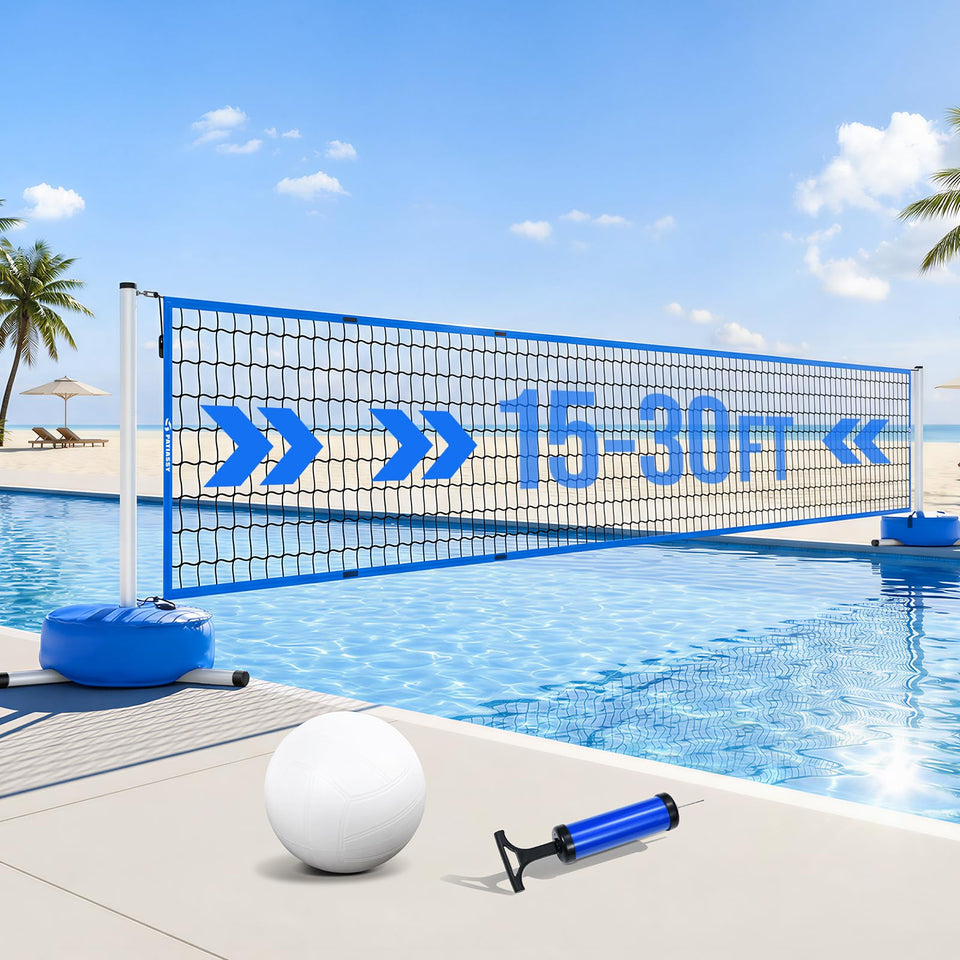 Patiassy pool volleyball net assembly for quick, easy setup and faster play