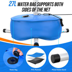 Patiassy water-weighted bases anchor the net securely to the deck