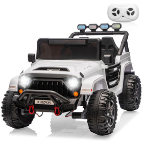 Patikuin 24V two-seater ride-on car front view, ideal for shared play sessions.