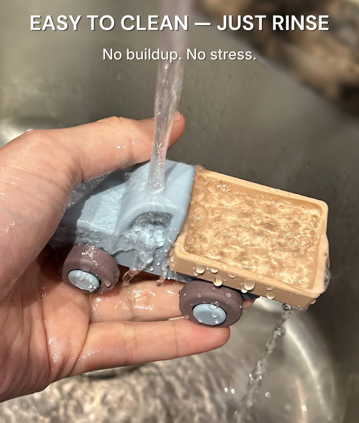 Pattern Frenzi washable silicone cars easy to clean after bath or outdoor use.