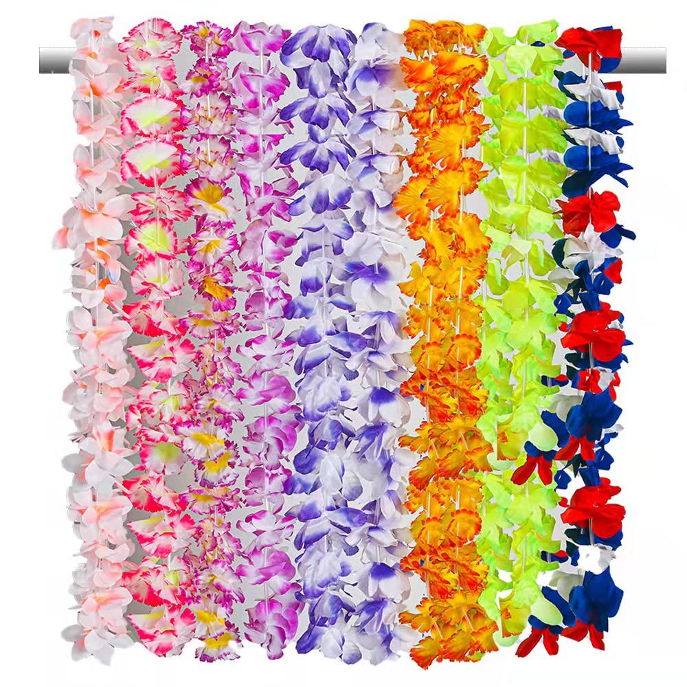 Patyflow colorful lei colors coordinated for beach party fun.