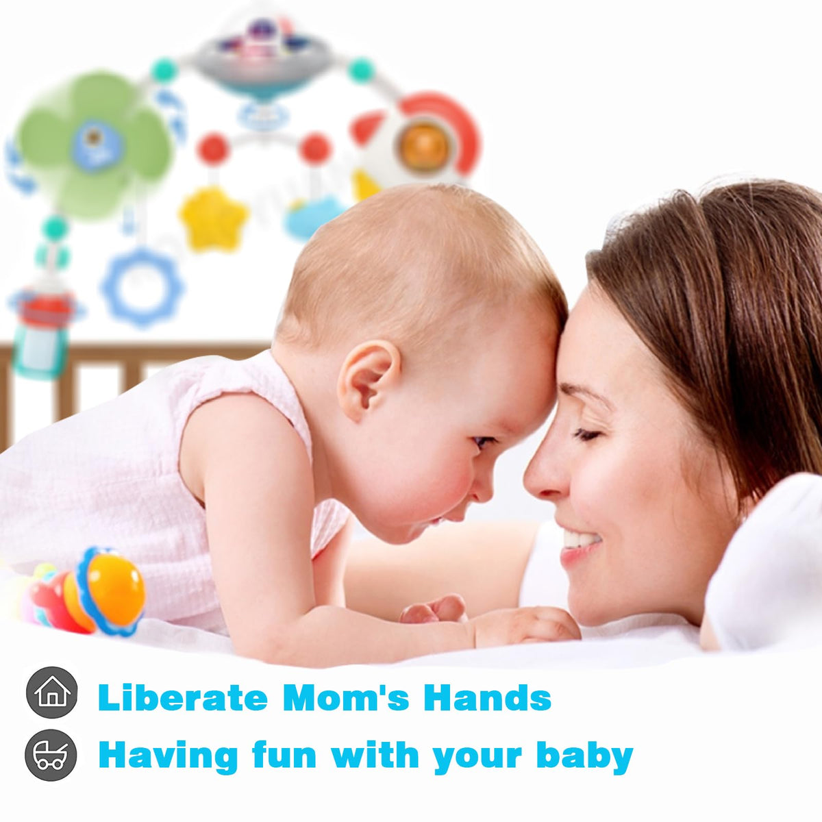 Pau1Hami1ton baby mobile for bassinet adapts to cribs and strollers.