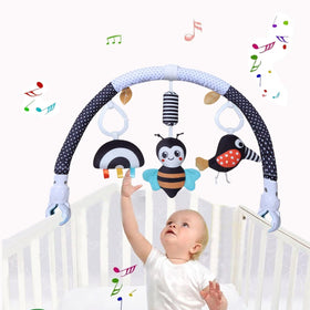 Pau1Hami1ton stroller arch toy with bee wind chime for sensory play