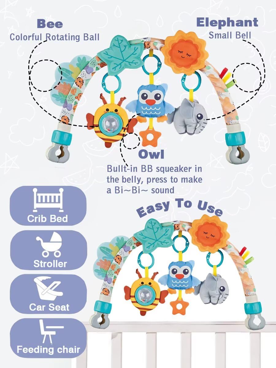 Pau1Hami1ton Bee rotating ball stroller toy promotes grasping and exploration.