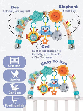 Pau1Hami1ton Bee rotating ball stroller toy promotes grasping and exploration.