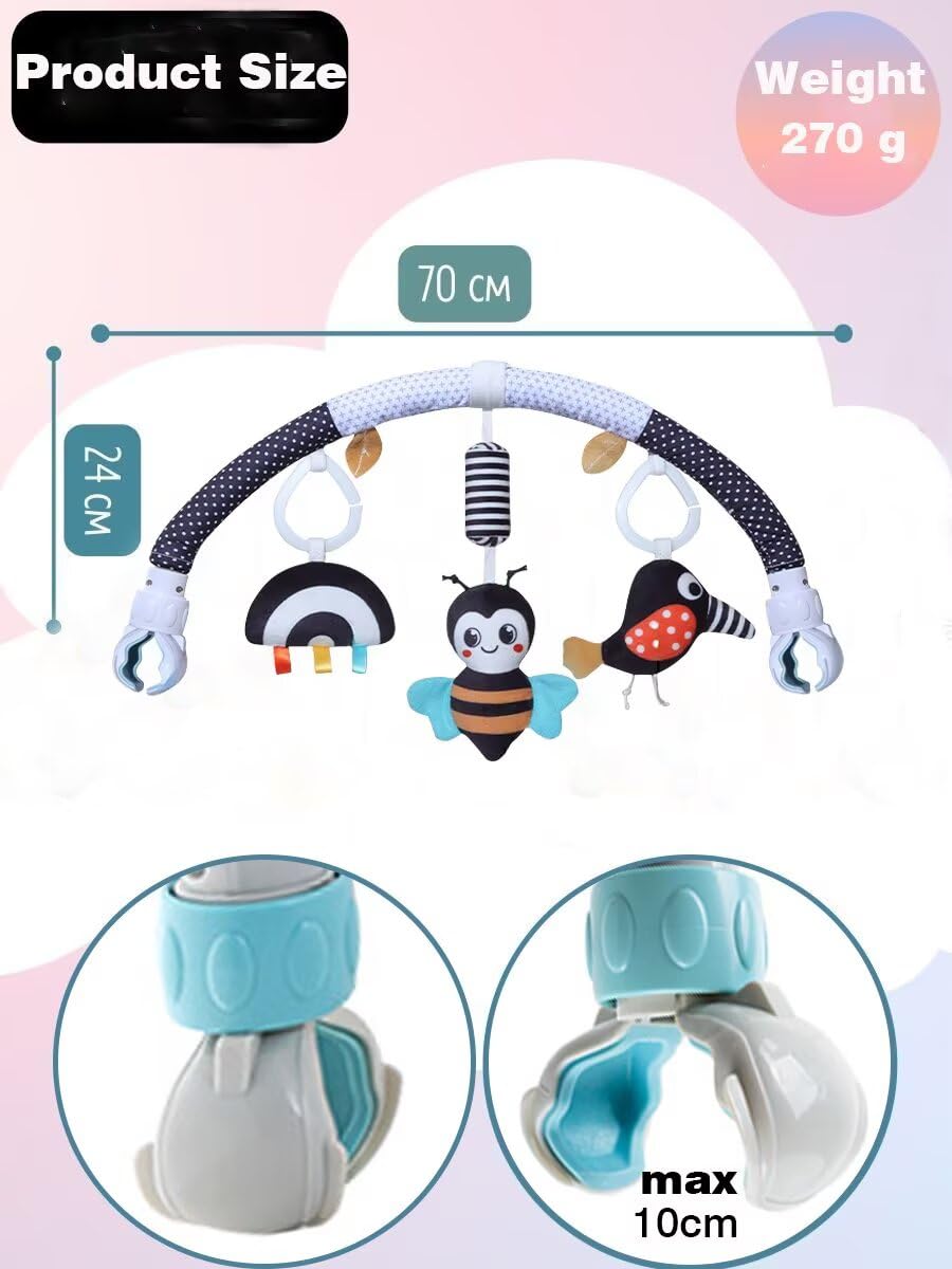 Pau1Hami1ton car seat toy featuring birds and a bell for on-the-go entertainment