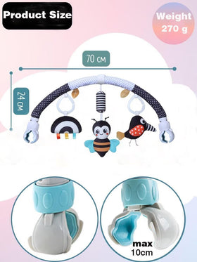 Pau1Hami1ton car seat toy featuring birds and a bell for on-the-go entertainment