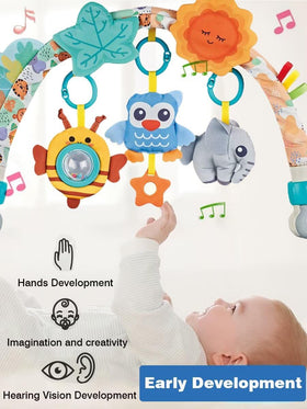 Pau1Hami1ton Car seat toy with owl squeaker for interactive sound.