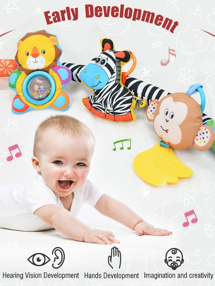 Pau1Hami1ton zebra belly squeaker car-seat toy for gentle sound cues