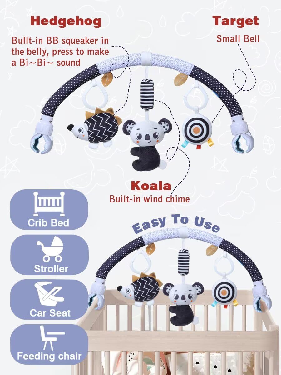 Pau1Hami1ton stroller toy with bell clip for outdoors