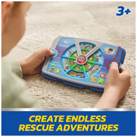 Paw Patrol Academy Pup Pad dial showing mission location and citizen selector