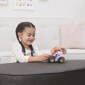 PAW Patrol ATV toy with working wheels supports creative rescue missions.