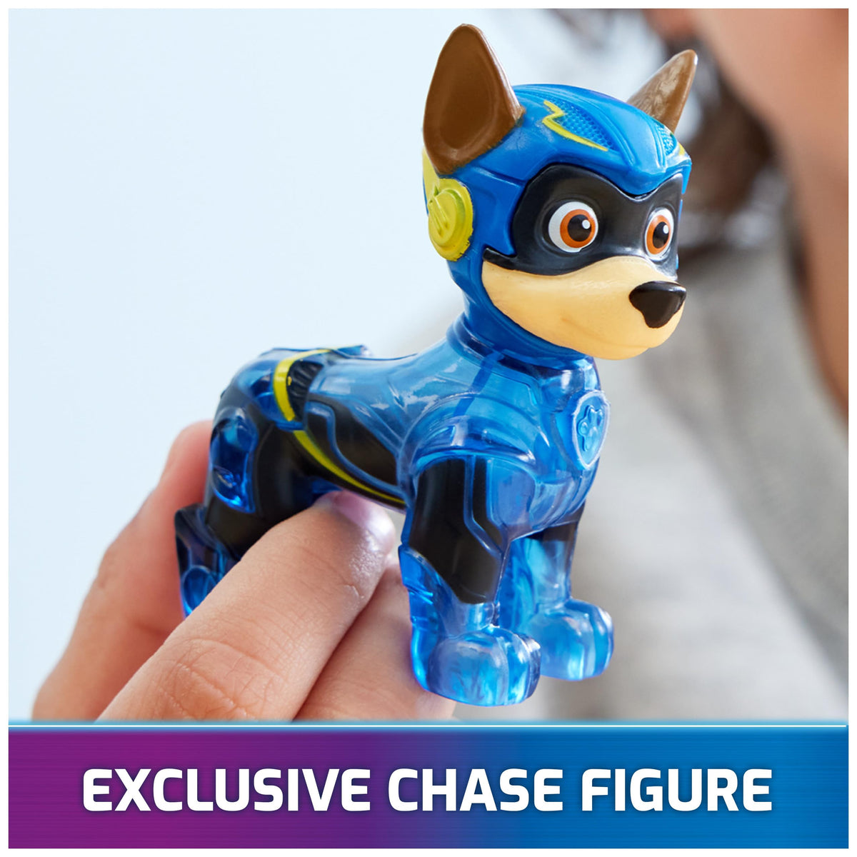 Paw Patrol Chase in blue uniform detail, authentic movie-inspired look during play