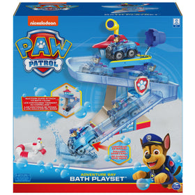Paw Patrol Chase light-up vehicle glowing when it hits water for exciting bath play