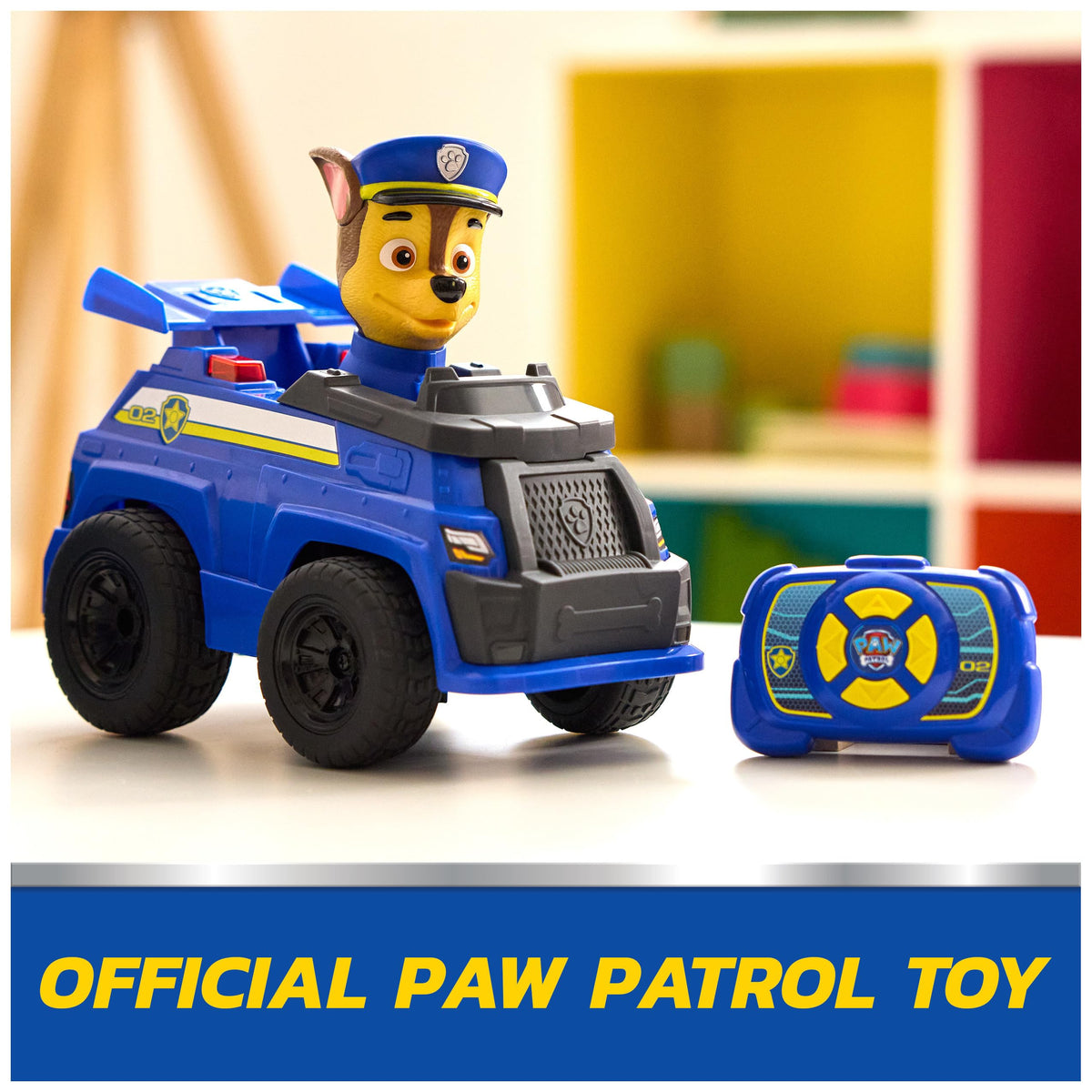 Paw Patrol Chase RC Action Cruiser authentic styling reflecting the show branding in play.