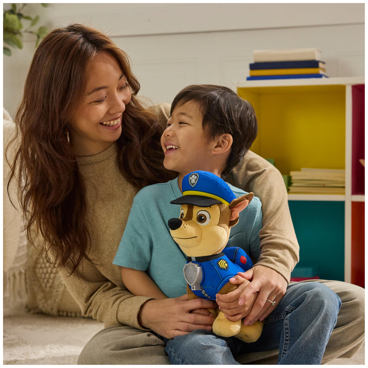 One-foot tall Chase plush fits compact play spaces and shelves.