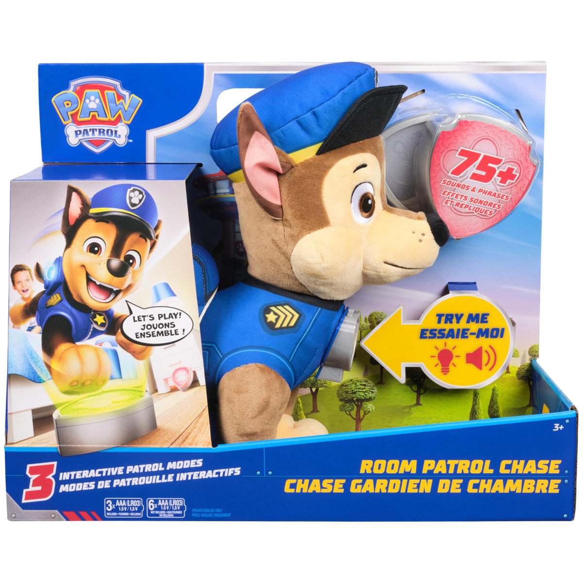 Chase toy with light-up badges enhances action-packed pretend adventures.