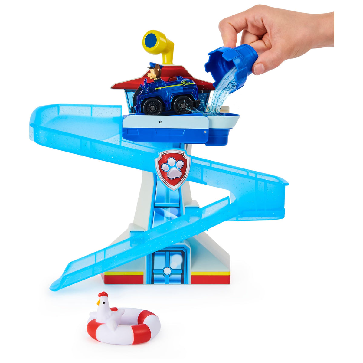 Paw Patrol Chickaletta floating figure buoyant during splashy rescues