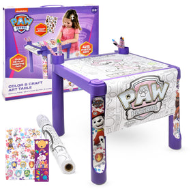 Paw Patrol color & craft art table purple ready for imaginative coloring sessions