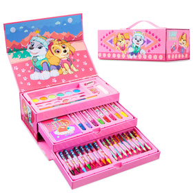 Paw Patrol coloring markers in a travel case for on-the-go creativity.
