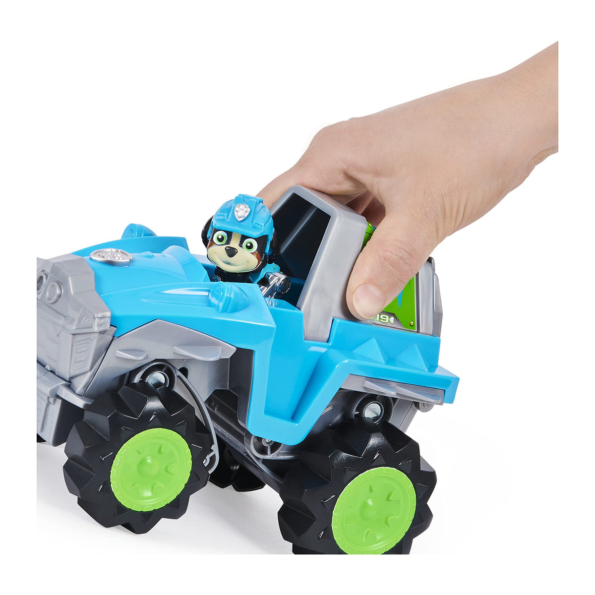 Deluxe vehicle's pop-up action view showing Rex in action.