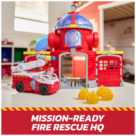 Paw Patrol Fire Rescue Command Center with rescue fire truck for action-packed missions.