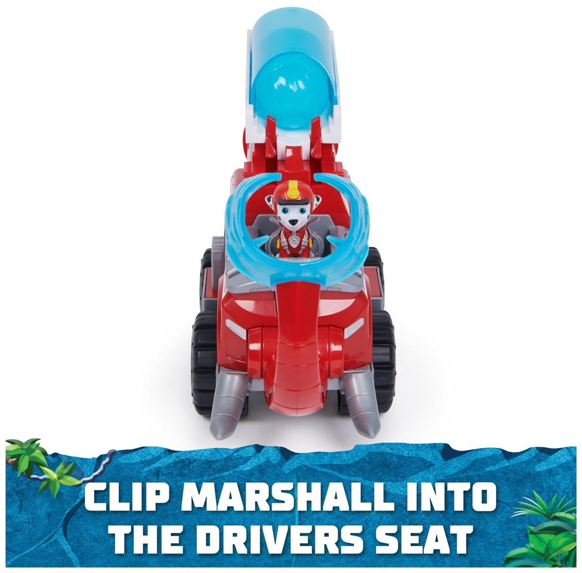Paw Patrol launch button activates firing sequence for pretend rescues