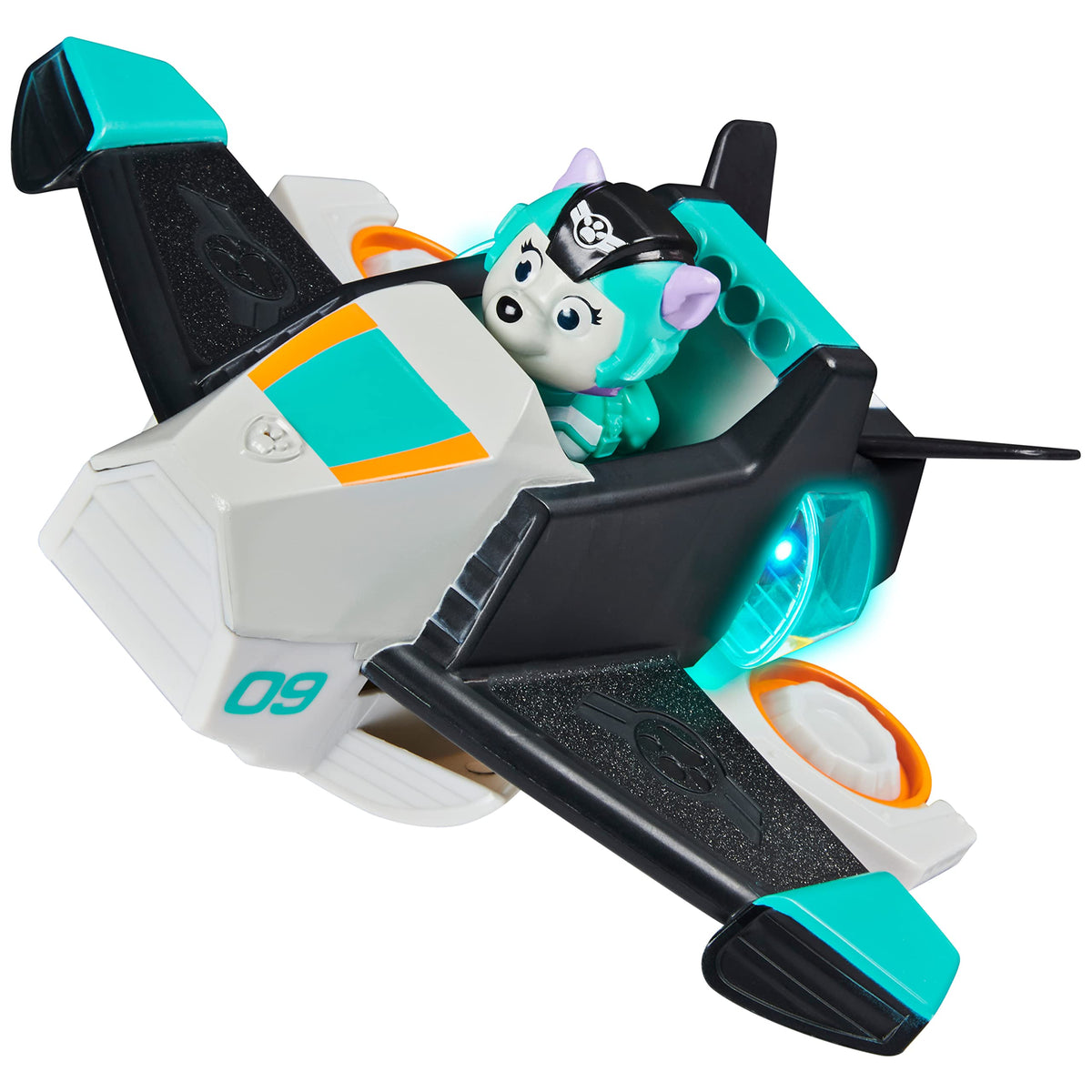 Lights illuminate the jet for immersive pretend missions