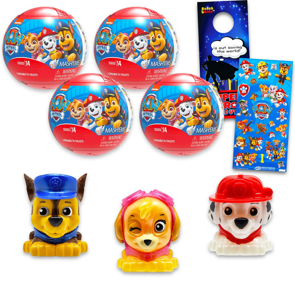 Paw Patrol Mash'Ems blind balls featuring Chase and friends for party favors and imaginative play.